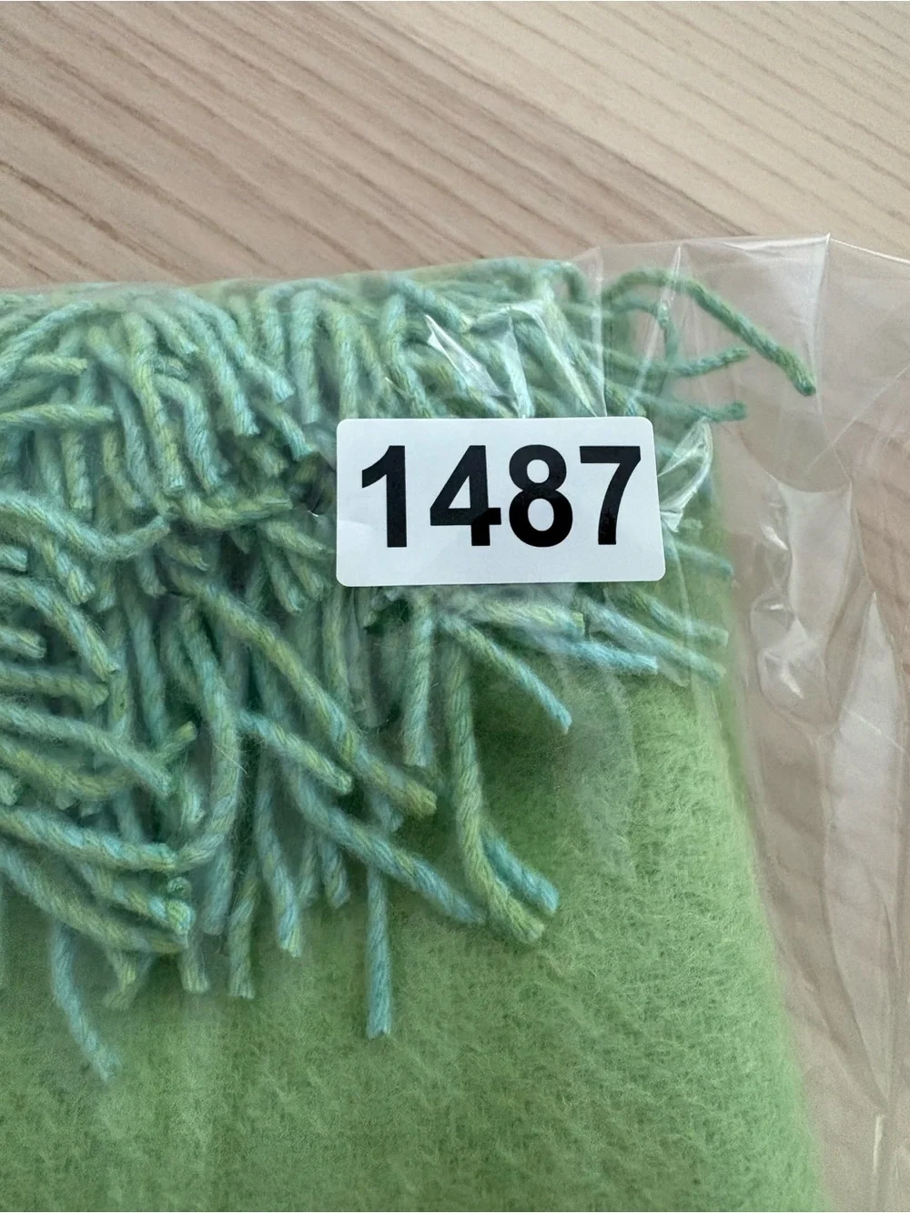 Castlerig 100% cashmere artsy scarf aqua green blue *flaws